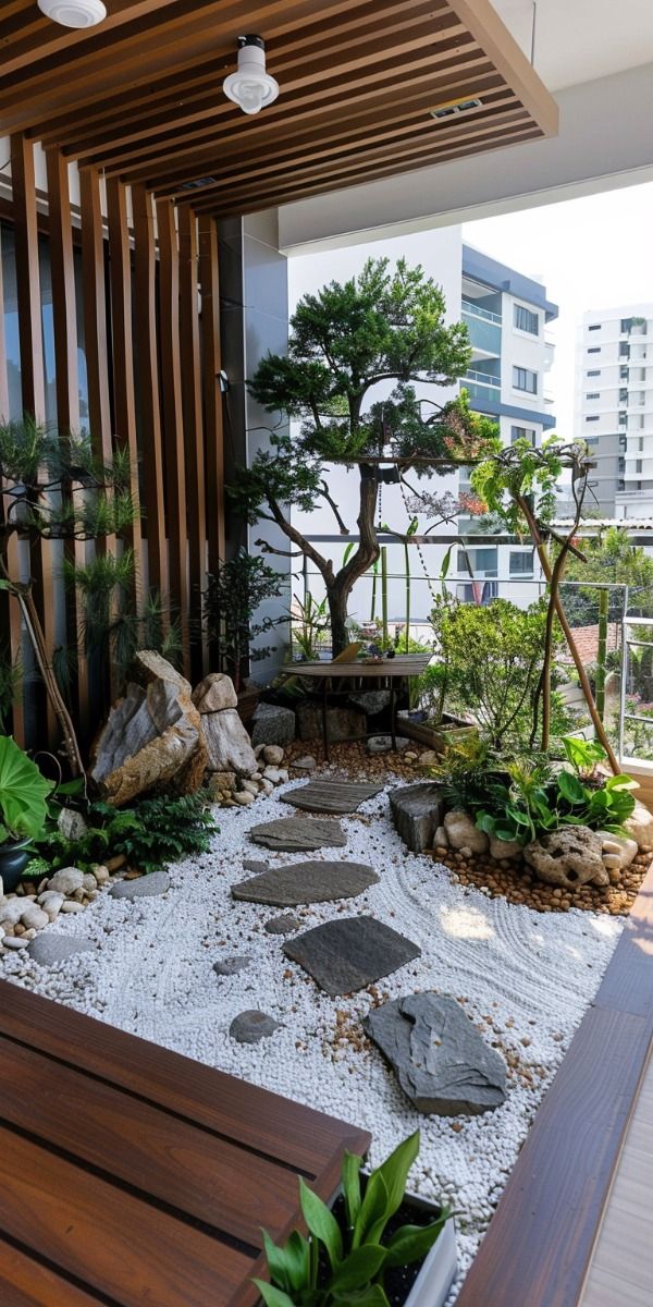 Tiểu cảnh ban công chung cư đẹp - zions
